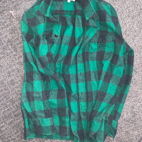 Madewell green and black checkered flannel, size medium - Picture 2 of 2